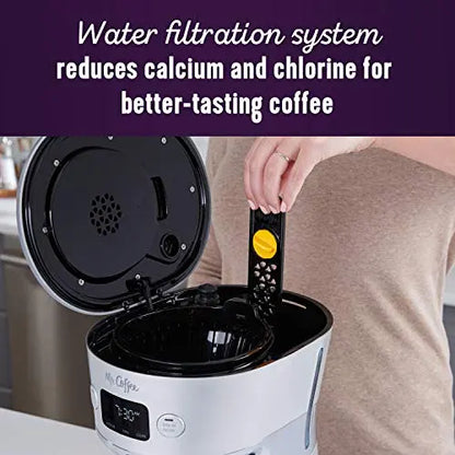 Mr. Coffee Easy Measure 12 Cup Programmable Maker with Gold Tone Reusable Filter Mr. Coffee