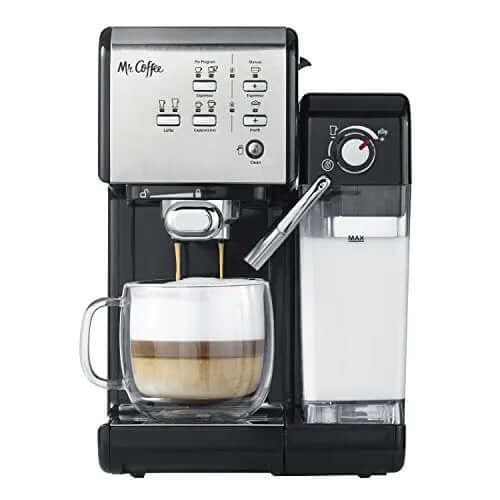 Mr. Coffee Espresso and Cappuccino Machine, Programmable Coffee Maker with Automatic Milk Frother and 19-Bar Pump, Stainless Steel Mr. Coffee