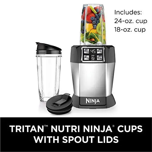 NINJA Nutri Smoothies Personal Blender, 18/24 Oz - Black/Silver