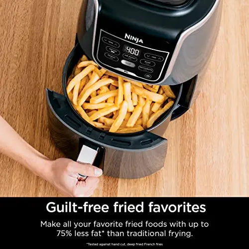 Ninja AF150AMZ Air Fryer XL, 5.5 QT | Nonstick Basket & Crisper Plate and Chef Inspired Recipe Guide - Grey Ninja