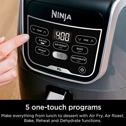 Ninja AF150AMZ Air Fryer XL, 5.5 QT | Nonstick Basket & Crisper Plate and Chef Inspired Recipe Guide - Grey Ninja