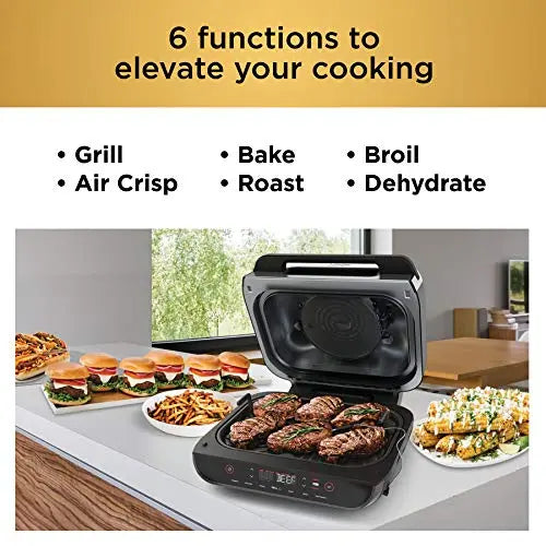 Ninja FG551 Foodi Smart XL 6-in-1 Indoor Grill with 4-Quart Air Fryer - Stainless Steel Finish Ninja