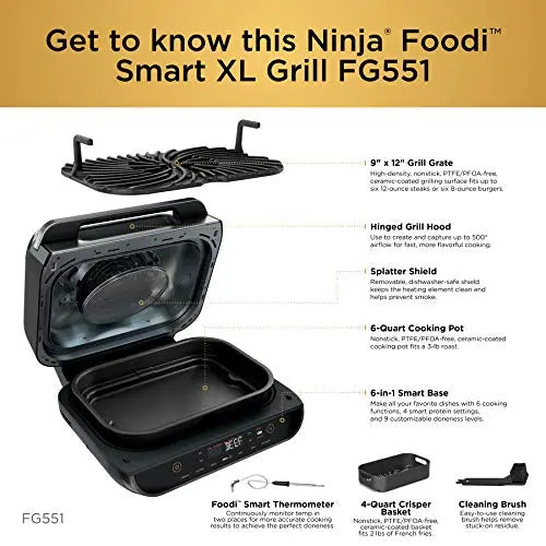 Ninja Foodi 5-in-1 Indoor Grill with 4-Quart Air Fryer with Roast