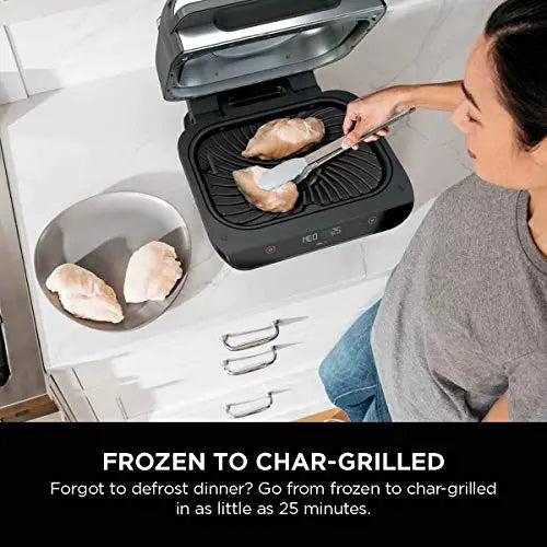 Ninja FG551 Foodi Smart XL 6-in-1 Indoor Grill with 4-Quart Air Fryer - Stainless Steel Finish Ninja