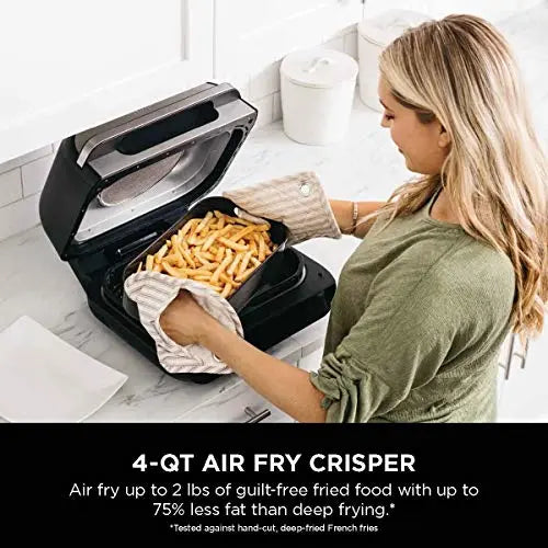 Ninja FG551 Foodi Smart XL 6-in-1 Indoor Grill with 4-Quart Air Fryer - Stainless Steel Finish Ninja