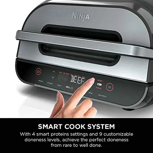 Ninja FG551 Foodi Smart XL 6-in-1 Indoor Grill with 4-Quart Air Fryer - Stainless Steel Finish Ninja