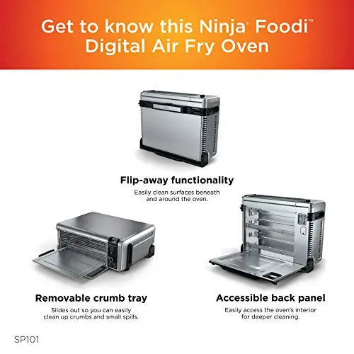 Ninja SP101 Digital Air Fry Countertop Oven with 8-in-1 Functionality - Silver Ninja