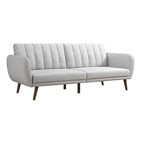 Novogratz Brittany Sofa Futon - Premium Upholstery and Wooden Legs - Grey Novogratz