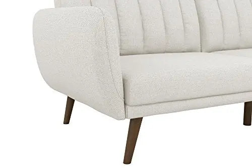 Novogratz Brittany Sofa Futon - Premium Upholstery and Wooden Legs - Grey Novogratz