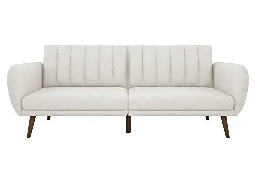 Novogratz Brittany Sofa Futon - Premium Upholstery and Wooden Legs - Grey Novogratz