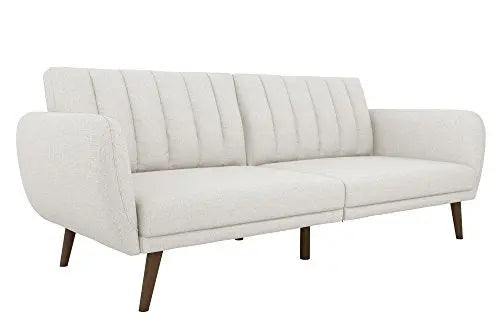 Novogratz Brittany Sofa Futon - Premium Upholstery and Wooden Legs - Grey Novogratz