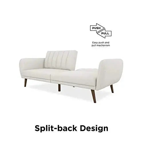 Novogratz Brittany Sofa Futon - Premium Upholstery and Wooden Legs - Grey Novogratz