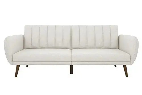 Novogratz Brittany Sofa Futon - Premium Upholstery and Wooden Legs - Grey Novogratz