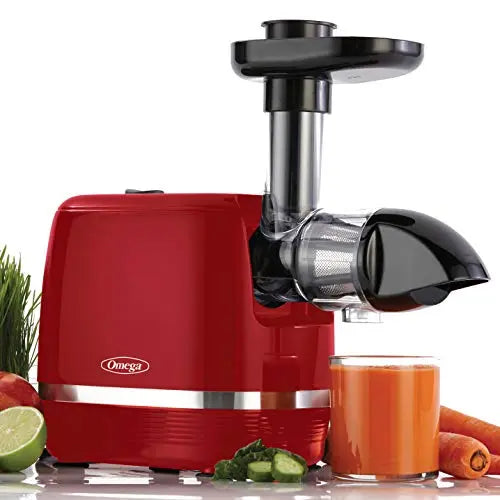 OMEGA Juicer | Cold Press 365 Slow Masticating Juice Extractor - Red Omega