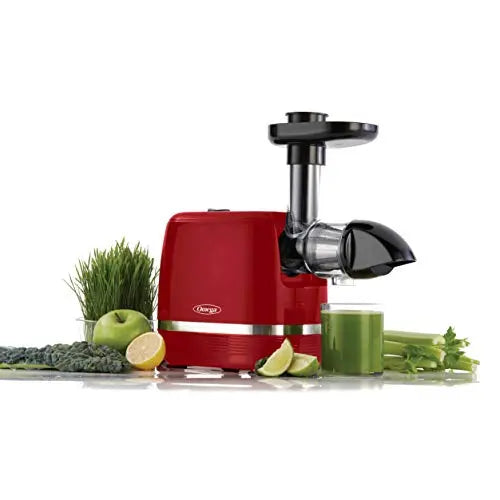 OMEGA Juicer | Cold Press 365 Slow Masticating Juice Extractor - Red Omega