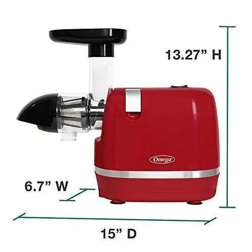 OMEGA Juicer | Cold Press 365 Slow Masticating Juice Extractor - Red Omega