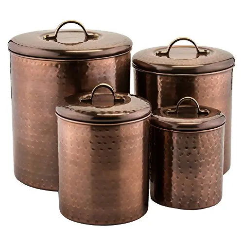 Old Dutch Canister Set of 4 - Antique Copper Old Dutch