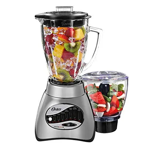 Oster Core 16-Speed Blender with Glass Jar, 006878 - Brushed Chrome/Black Oster