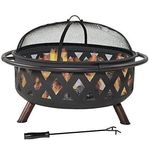 Outdoor Fire Pit | Large Bonfire Wood Burning Patio & Backyard Fire Pit - 36 Inch Sunnydaze