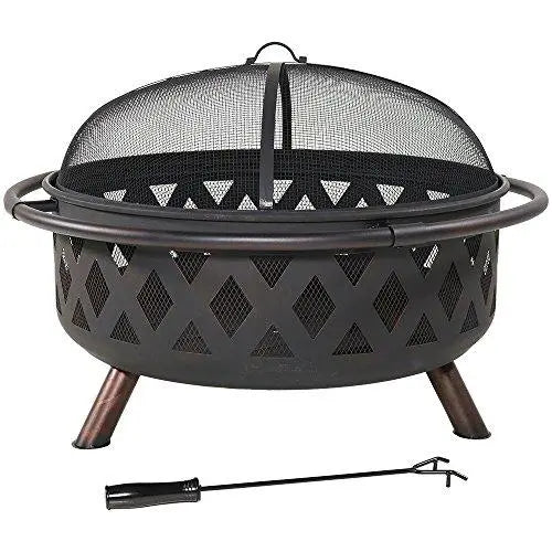 Outdoor Fire Pit | Large Bonfire Wood Burning Patio & Backyard Fire Pit - 36 Inch Sunnydaze