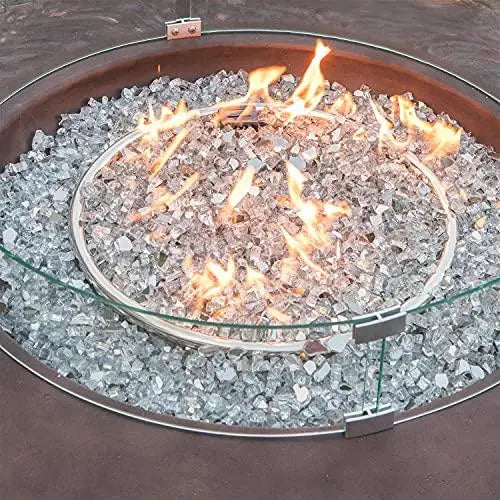 Outdoor Propane Round Fire Pit Table - Dark Bronze & Stainless Steel Burner COSIEST