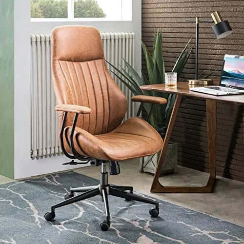 Ovios Office Chair | Modern Ergonomic Chair - Brown