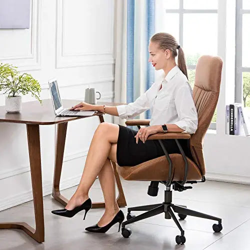 Ovios Office Chair | Modern Ergonomic Chair - Brown ovios