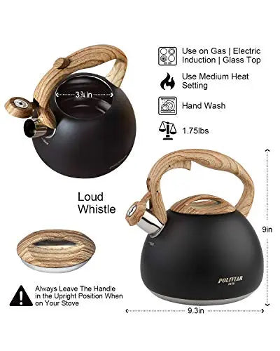 POLIVIAR Tea Kettle, 2.7 Quart Stovetop Tea Kettle, Audible Whistling Teapot,  Food Grade Stainless Steel for Anti-Rust, Anti Hot Handle, Suitable for All  Heat Sources (JX2020-RH30-2) - Yahoo Shopping