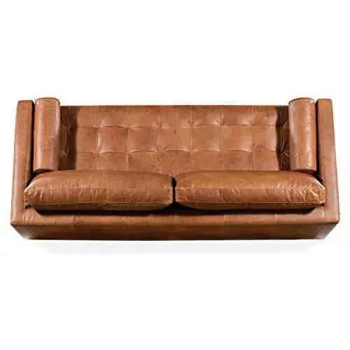 POLY and BARK Napa Sofa in Full-Grain Pure-Aniline Italian Tanned Leather - Cognac Tan POLY & BARK