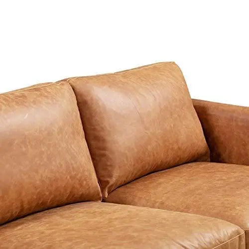 POLY & BARK Nolita Italian Leather Modern Sofa - Cognac Tan POLY & BARK