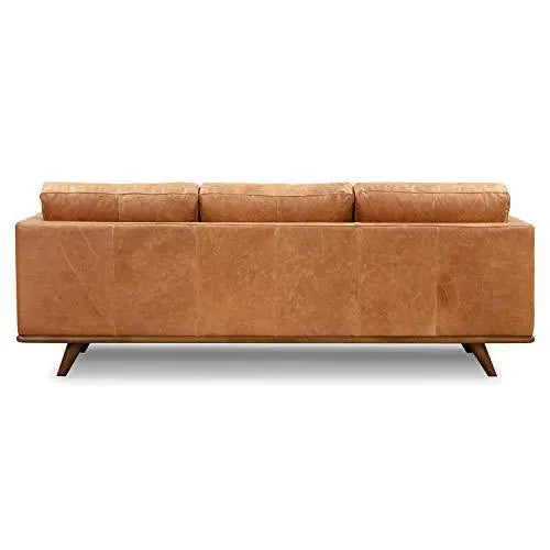 POLY & BARK Nolita Italian Leather Modern Sofa - Cognac Tan POLY & BARK