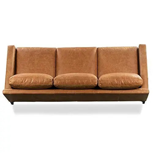 POLY & BARK Sorrento Italian Tanned Leather Modern Sofa - Cognac Tan POLY & BARK