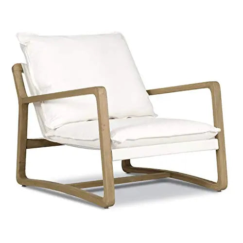 POLY and BARK Chair | Asher Lounge Armchair - Bone White/Natural POLY & BARK