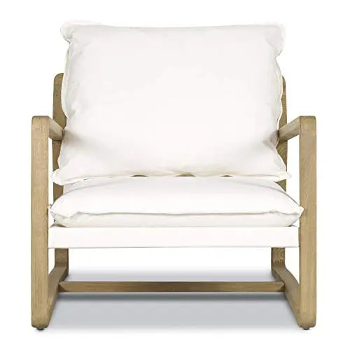 POLY and BARK Chair | Asher Lounge Armchair - Bone White/Natural POLY & BARK