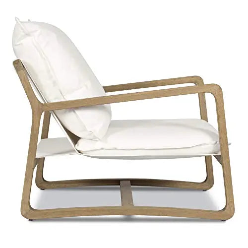 POLY and BARK Chair | Asher Lounge Armchair - Bone White/Natural POLY & BARK