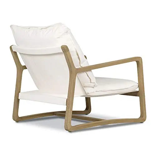 POLY and BARK Chair | Asher Lounge Armchair - Bone White/Natural POLY & BARK