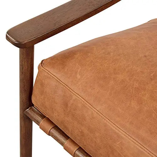 POLY and BARK Chair | Rocco Lounge Italian Leather - Cognac Tan POLY & BARK