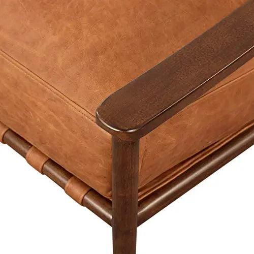 POLY and BARK Chair | Rocco Lounge Italian Leather - Cognac Tan POLY & BARK