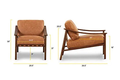 POLY and BARK Chair | Rocco Lounge Italian Leather - Cognac Tan POLY & BARK