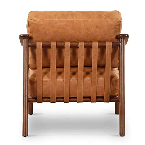 POLY and BARK Chair | Rocco Lounge Italian Leather - Cognac Tan POLY & BARK