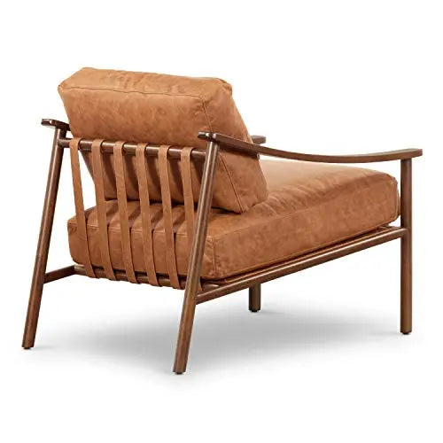 POLY and BARK Chair | Rocco Lounge Italian Leather - Cognac Tan POLY & BARK