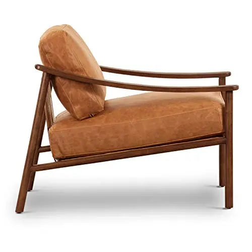 POLY and BARK Chair | Rocco Lounge Italian Leather - Cognac Tan POLY & BARK