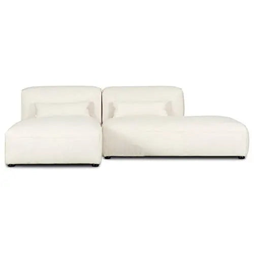 POLY and BARK Infina Sofa | Left-Facing Chaise and Right Lounger Modular 2 Piece Sofa - Mist White POLY & BARK