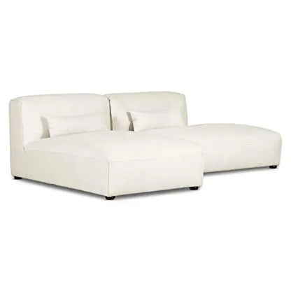POLY and BARK Infina Sofa | Left-Facing Chaise and Right Lounger Modular 2 Piece Sofa - Mist White POLY & BARK
