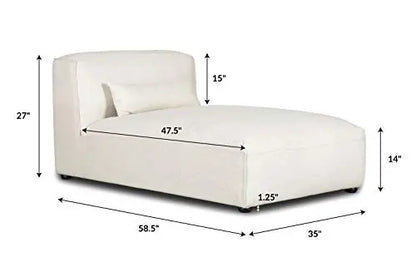 POLY and BARK Infina Sofa | Left-Facing Chaise and Right Lounger Modular 2 Piece Sofa - Mist White POLY & BARK