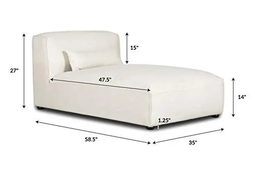 POLY and BARK Infina Sofa | Left-Facing Chaise and Right Lounger Modular 2 Piece Sofa - Mist White POLY & BARK