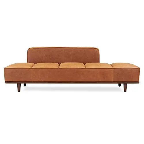 POLY and BARK Jasper Pure Italian Tanned Leather Lounge Chaise - Cognac Tan POLY & BARK