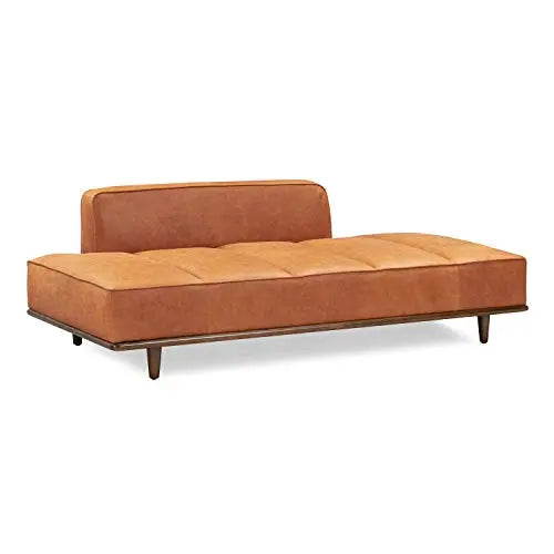 POLY and BARK Jasper Pure Italian Tanned Leather Lounge Chaise - Cognac Tan POLY & BARK