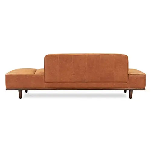 POLY and BARK Jasper Pure Italian Tanned Leather Lounge Chaise - Cognac Tan POLY & BARK