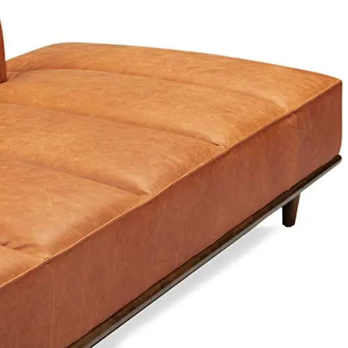 POLY and BARK Jasper Pure Italian Tanned Leather Lounge Chaise - Cognac Tan POLY & BARK